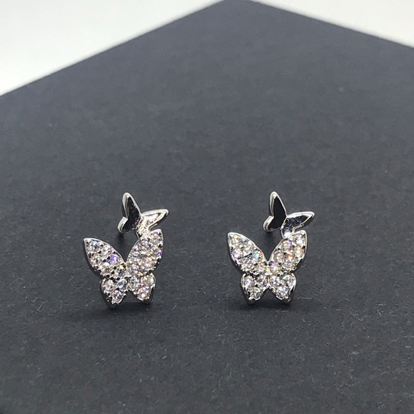 Sterling Silver 925 Butterfly 🦋 Stud Earrings - Picture 3 of 5